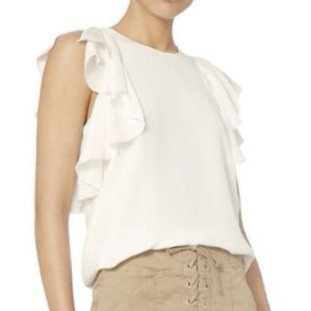 ALEXIS Rose Lachlan Ruffle Tank Feminine Blouse in Ivory Size Small